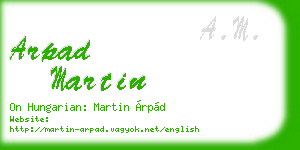 arpad martin business card